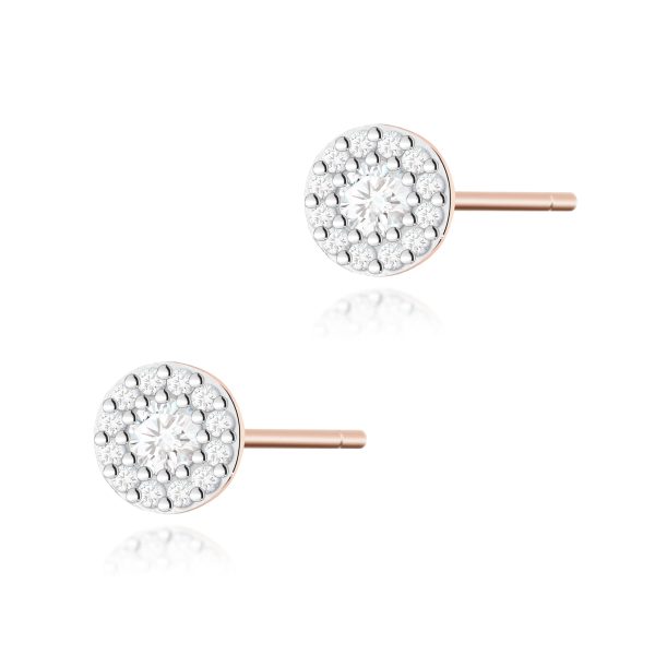 Kolczyki K0443 z diamentami różowe złoto Jubiler Kraków BigDIAMOND