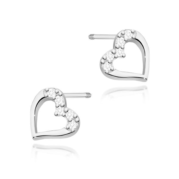 Kolczyki K0503 z diamentami białe złoto sztyft zakręcany Jubiler Kraków BigDIAMOND