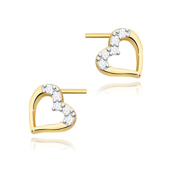 Kolczyki K0503 z diamentami żółte złoto Jubiler Kraków BigDIAMOND