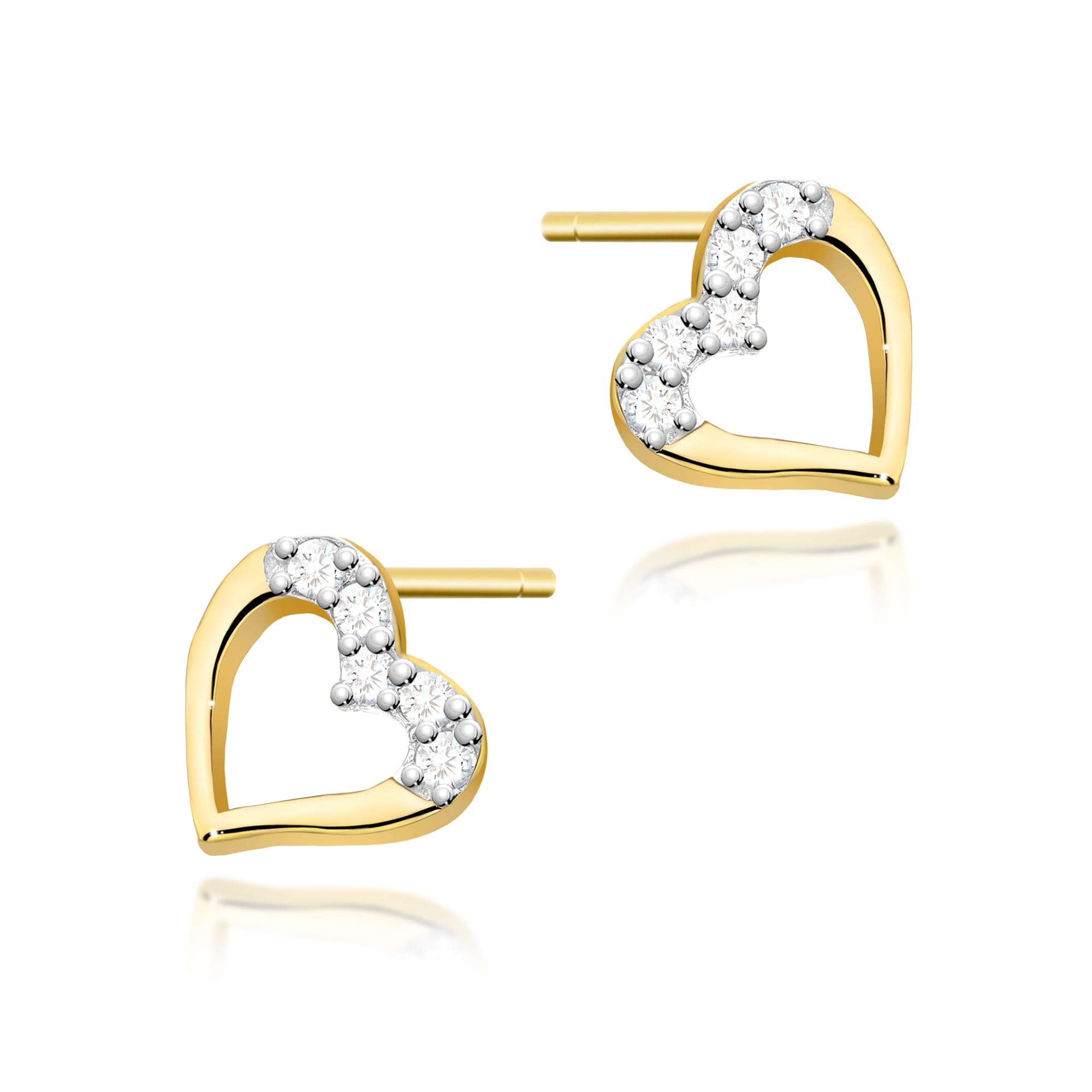Kolczyki K0503 z diamentami żółte złoto Jubiler Kraków BigDIAMOND