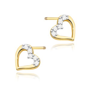 Kolczyki K0503 z diamentami żółte złoto sztyft zakręcany Jubiler Kraków BigDIAMOND