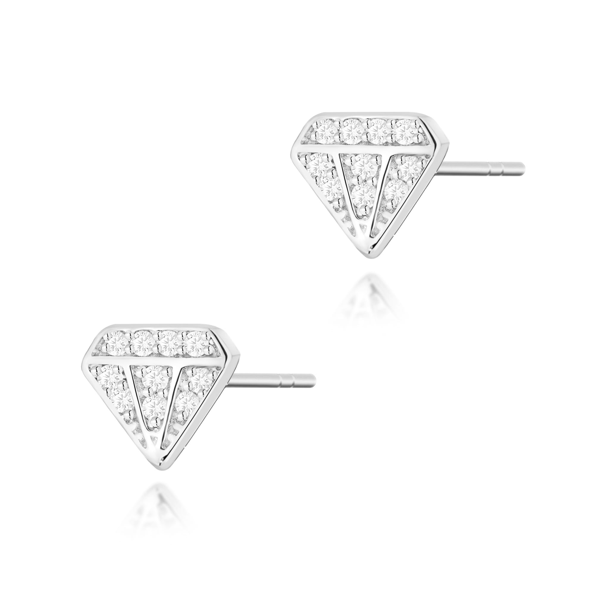 Kolczyki K0504 z diamentami białe złoto Jubiler Kraków BigDIAMOND