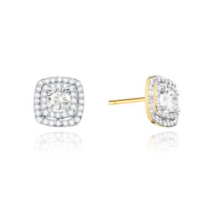 Kolczyki K0506 z diamentami żółte złoto Jubiler Kraków BigDIAMOND
