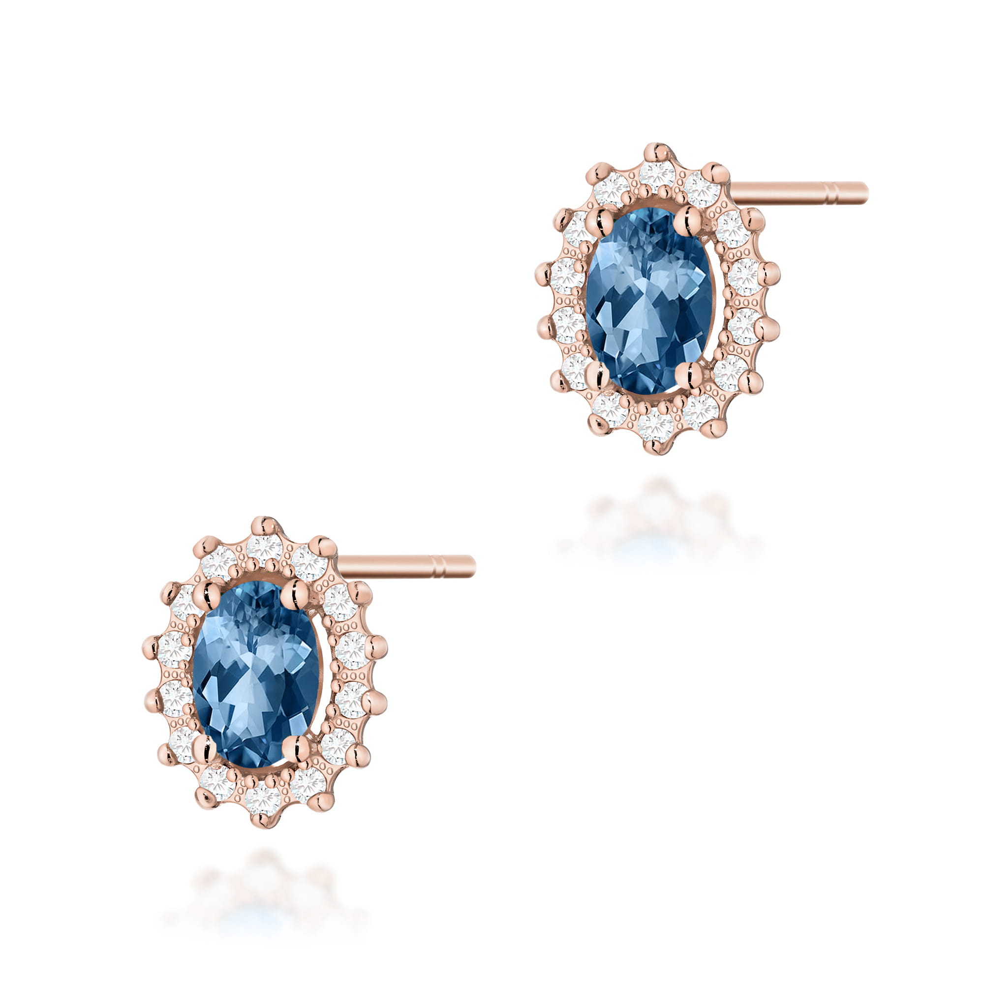 Kolczyki K0514 Topaz London Blue 2 x 0