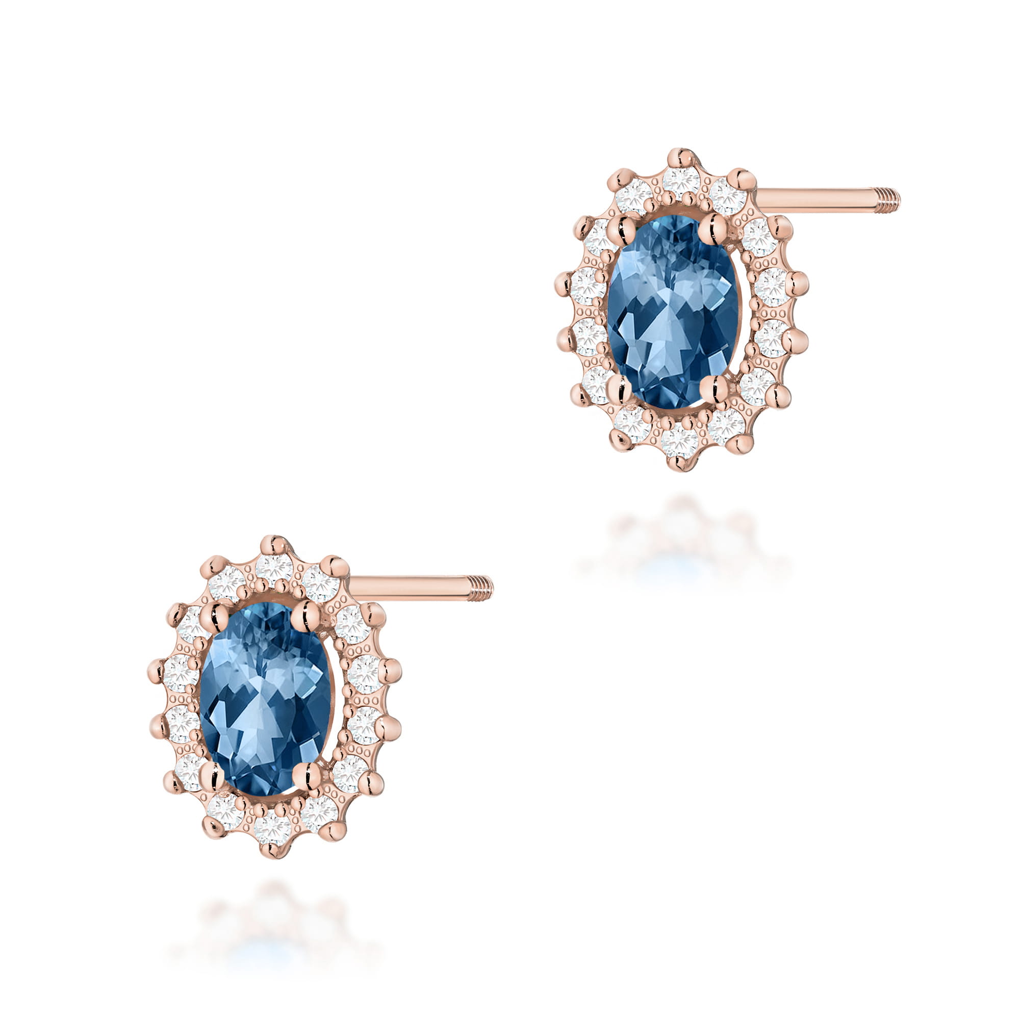 Kolczyki K0514 Topaz London Blue 2 x 0