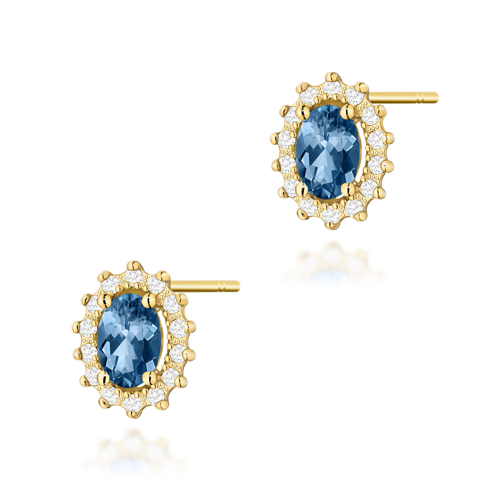 Kolczyki K0514 Topaz London Blue 2 x 0