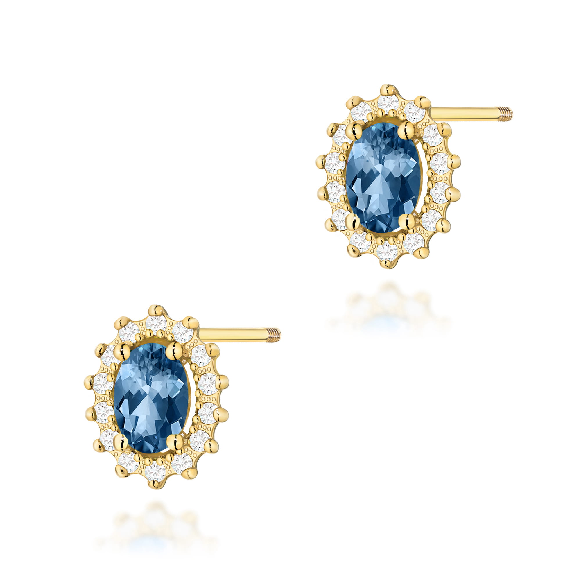 Kolczyki K0514 Topaz London Blue 2 x 0