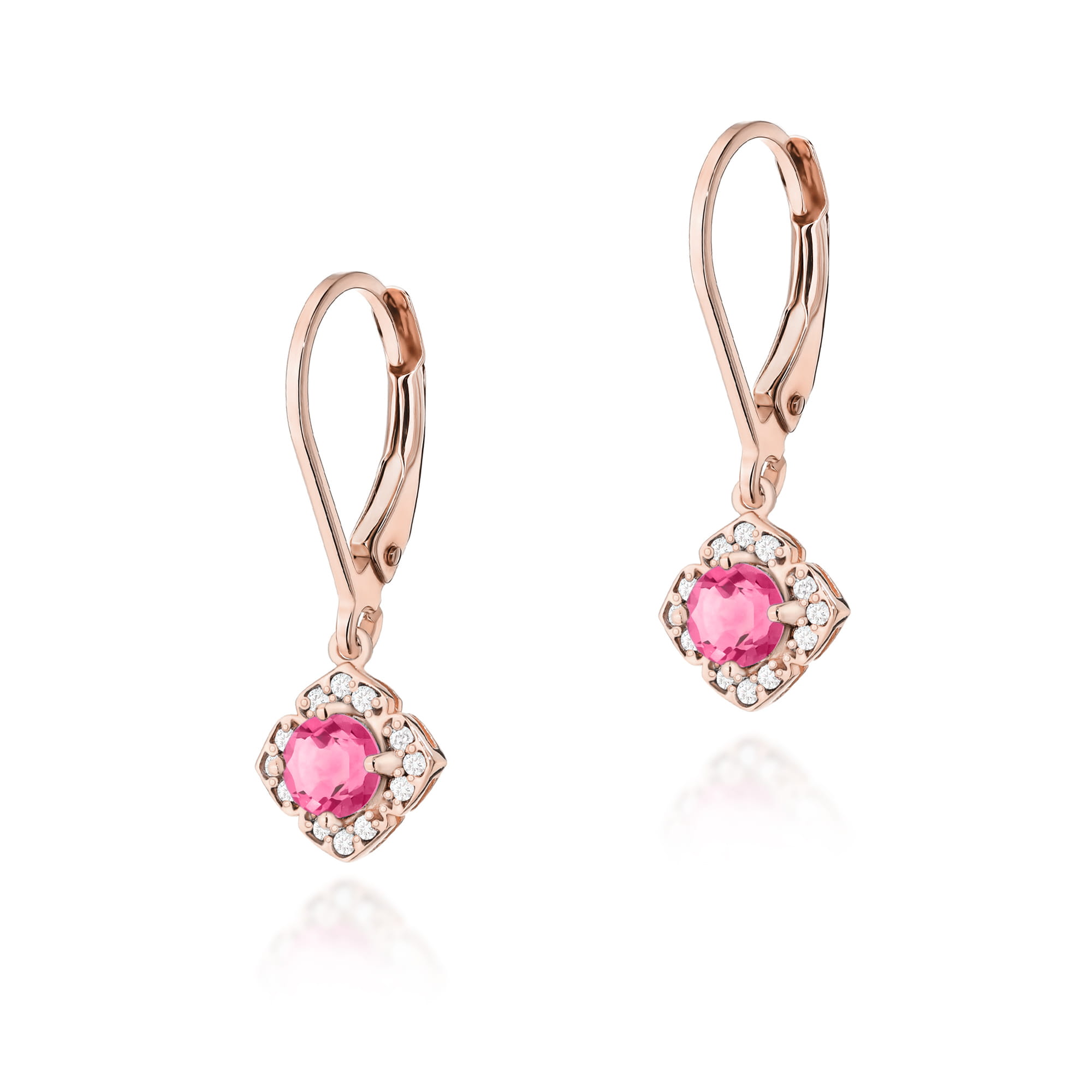 Kolczyki K0571 Różowy Topaz 2 x 0