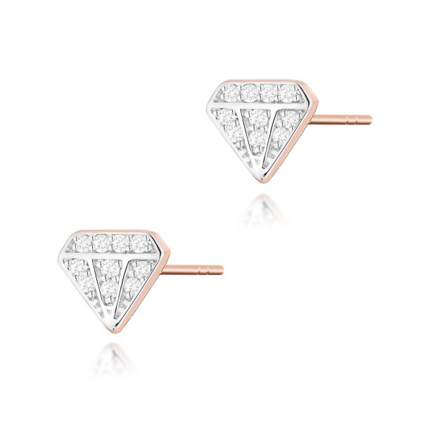 Kolczyki KO504 z diamentami różowe złoto Jubiler Kraków BigDIAMOND