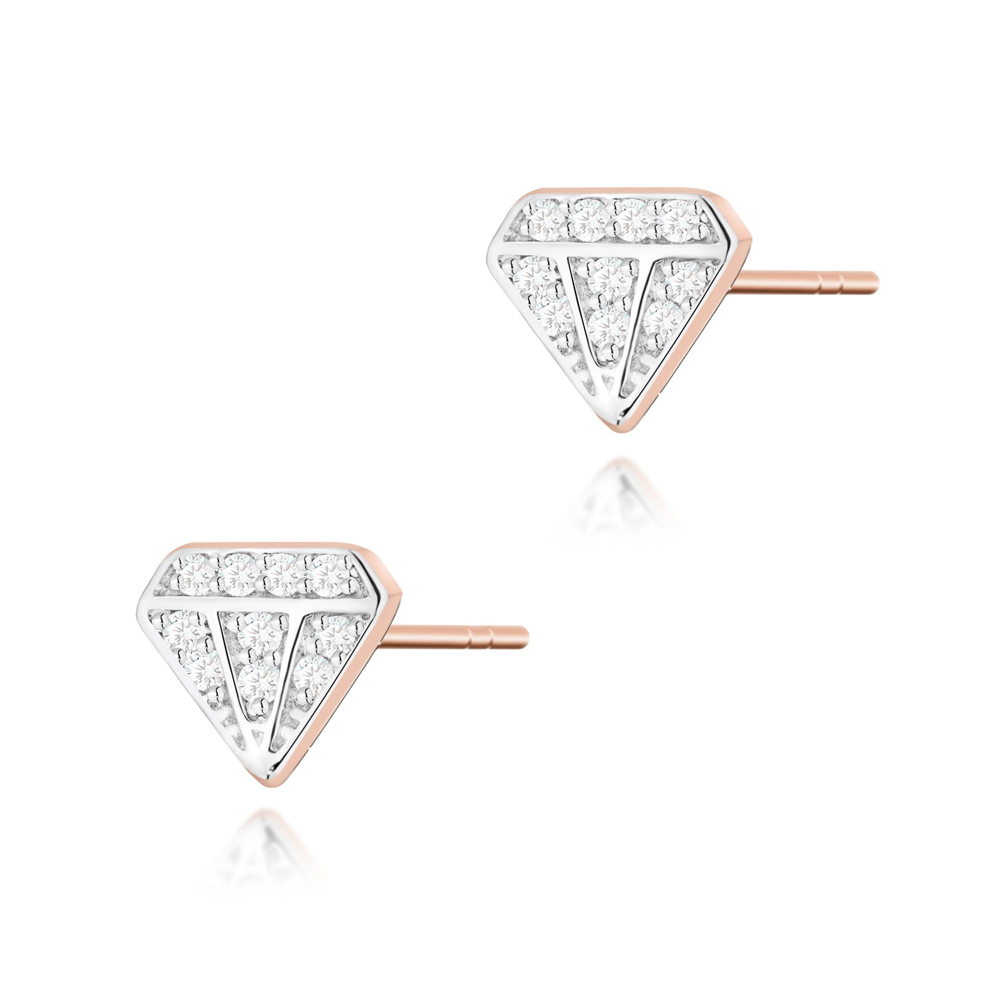 Kolczyki KO504 z diamentami różowe złoto Jubiler Kraków BigDIAMOND