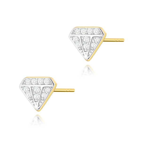 Kolczyki KO504 z diamentami żółte złoto Jubiler Kraków BigDIAMOND