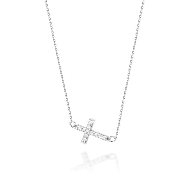 Naszyjnik z diamentami 0,055 ct N0006 – białe złoto próby 585