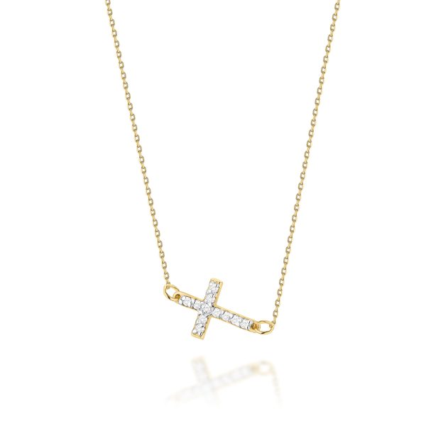 Naszyjnik z diamentami 0,055 ct N0006 – żółte złoto próby 585