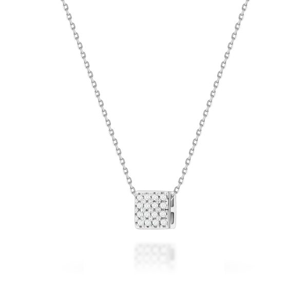 Naszyjnik z diamentami 0,08 ct N0013 – białe złoto próby 585