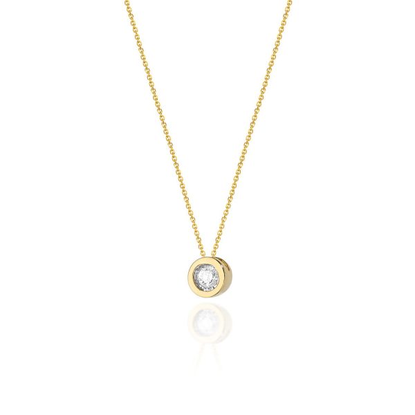 Naszyjnik C016 z diamentami żółte złoto Jubiler Kraków BigDIAMOND