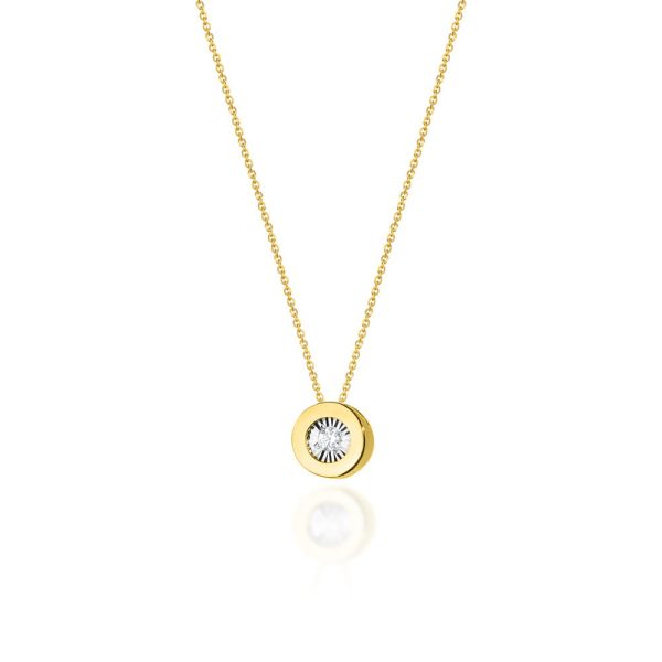 Naszyjnik C019 z diamentami żółte złoto Jubiler Kraków BigDIAMOND