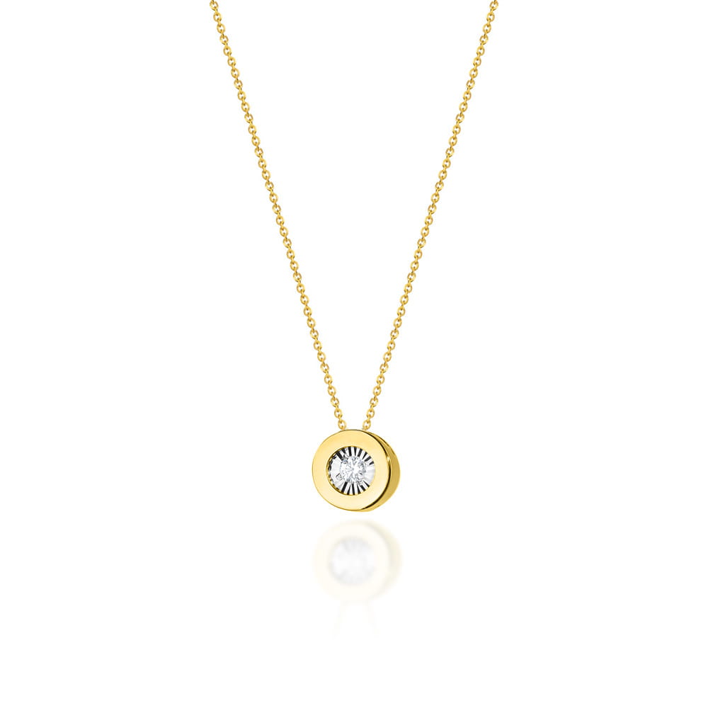 Naszyjnik C019 z diamentami żółte złoto Jubiler Kraków BigDIAMOND