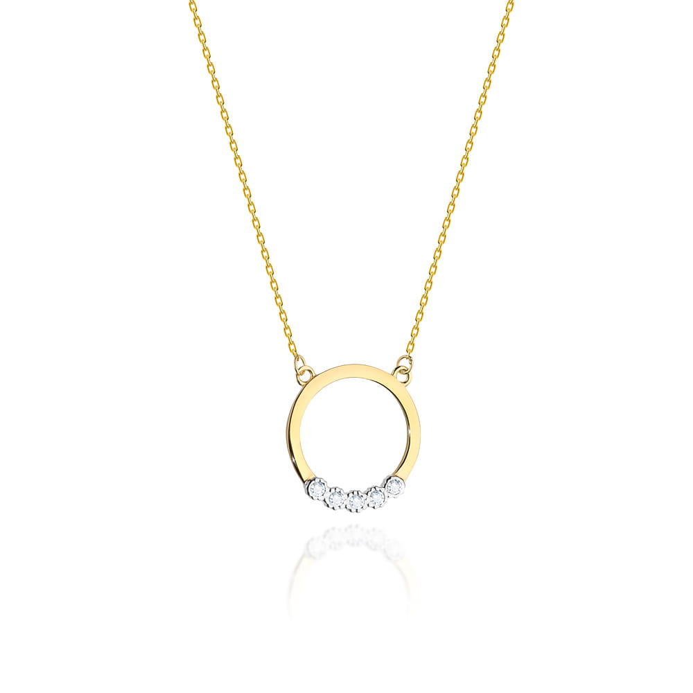 Naszyjnik C020 z diamentami żółte złoto Jubiler Kraków BigDIAMOND