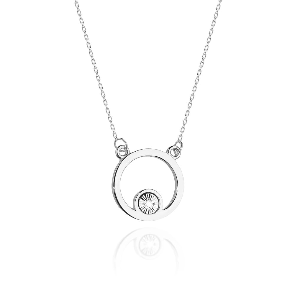 Naszyjnik C022 z diamentami białe złoto Jubiler Kraków BigDIAMOND