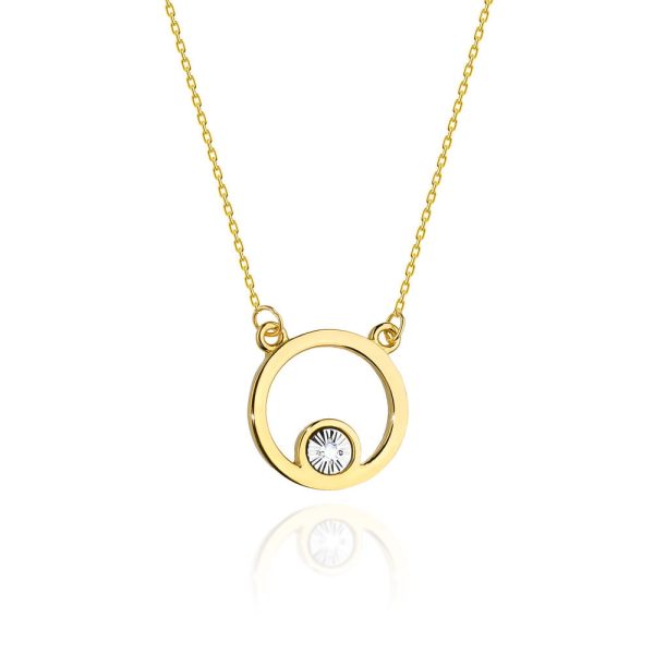 Naszyjnik C022 z diamentami żółte złoto Jubiler Kraków BigDIAMOND
