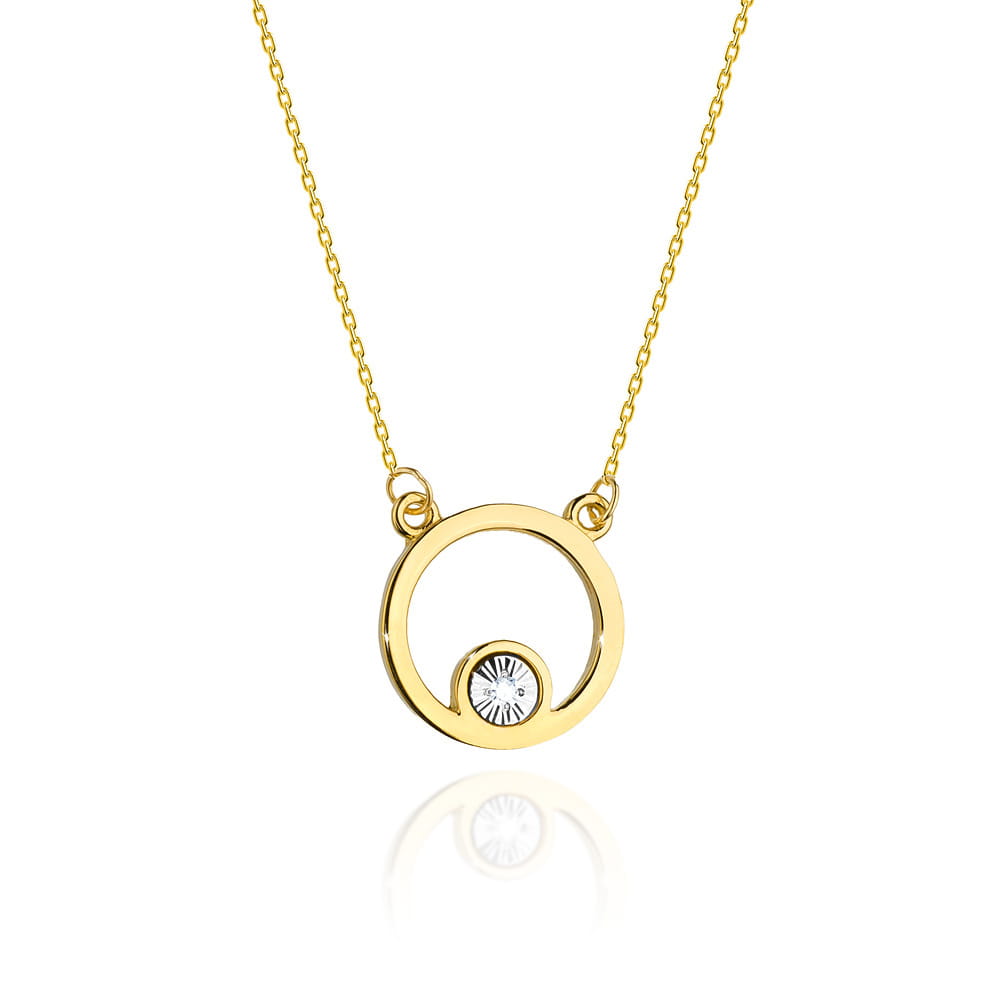 Naszyjnik C022 z diamentami żółte złoto Jubiler Kraków BigDIAMOND
