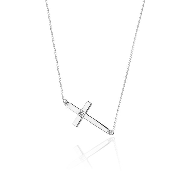 Naszyjnik C027 z diamentami białe złoto Jubiler Kraków BigDIAMOND