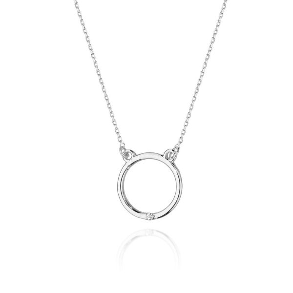 Naszyjnik C028 z diamentami białe złoto Jubiler Kraków BigDIAMOND