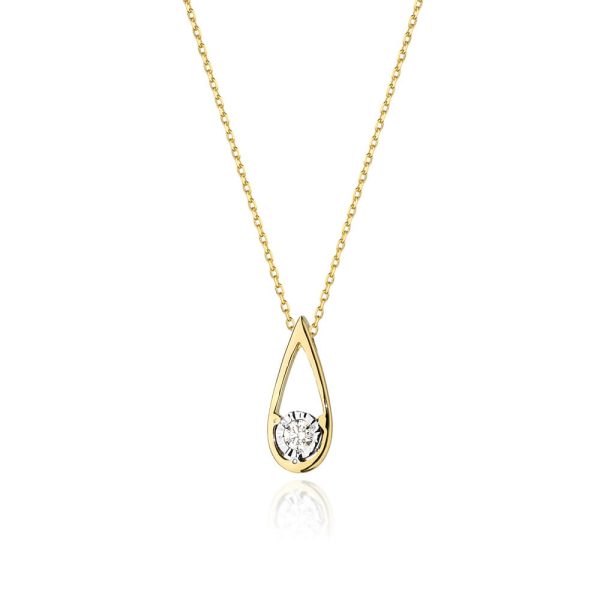 Naszyjnik C030 z diamentami żółte złoto Jubiler Kraków BigDIAMOND