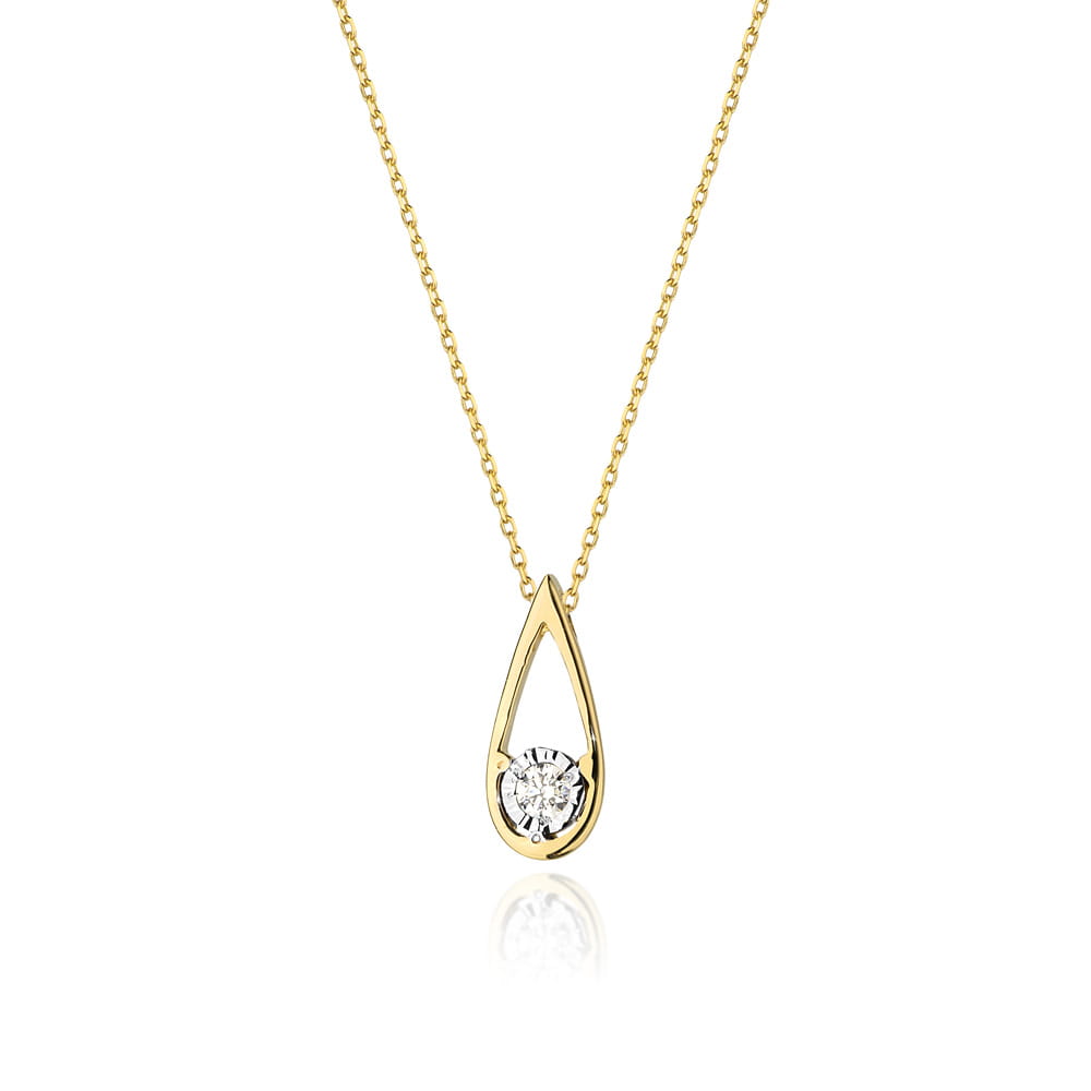 Naszyjnik C030 z diamentami żółte złoto Jubiler Kraków BigDIAMOND