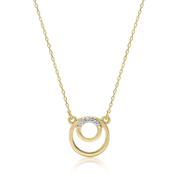 Naszyjnik C033 z diamentami żółte złoto Jubiler Kraków BigDIAMOND
