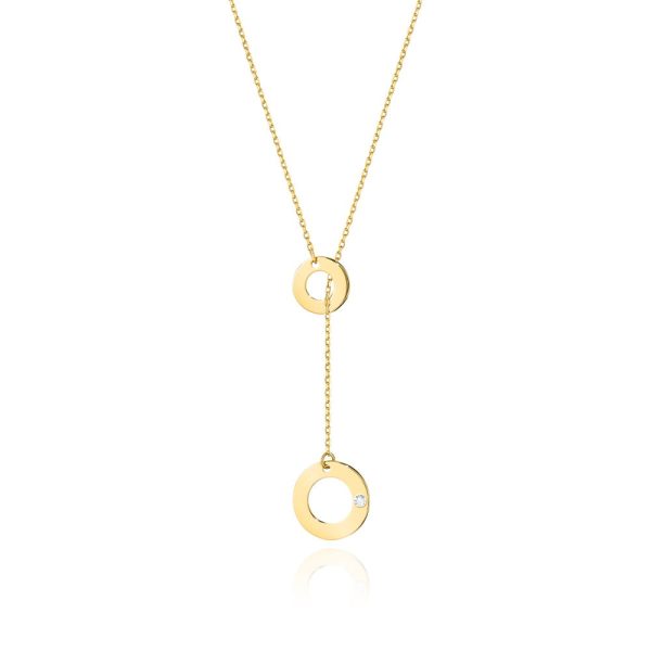 Naszyjnik C045 z diamentami żółte złoto Jubiler Kraków BigDIAMOND