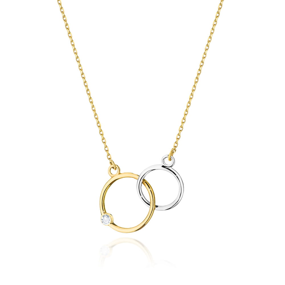 Naszyjnik C047 z diamentami żółte złoto Jubiler Kraków BigDIAMOND