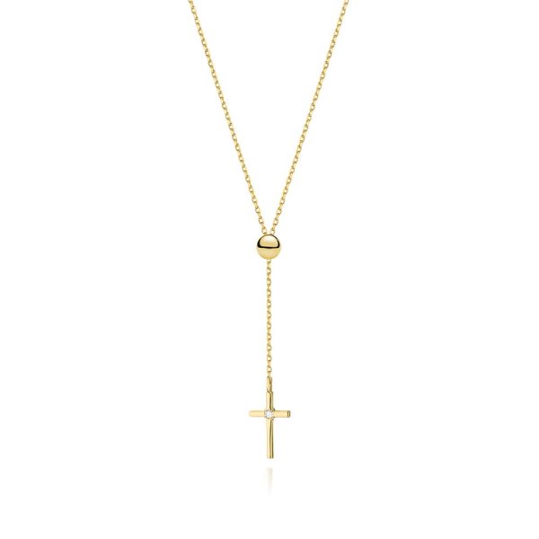Naszyjnik C065 z diamentami żółte złoto Jubiler Kraków BigDIAMOND