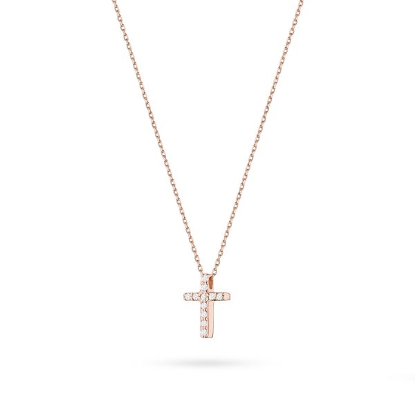 Naszyjnik C066 z diamentami różowe złoto Jubiler Kraków BigDIAMOND