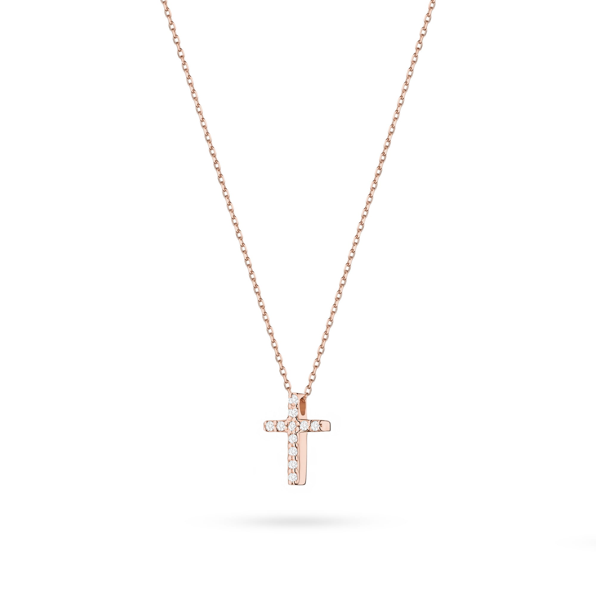Naszyjnik C066 z diamentami różowe złoto Jubiler Kraków BigDIAMOND