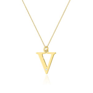 Naszyjnik C069 z diamentami żółte złoto Jubiler Kraków BigDIAMOND