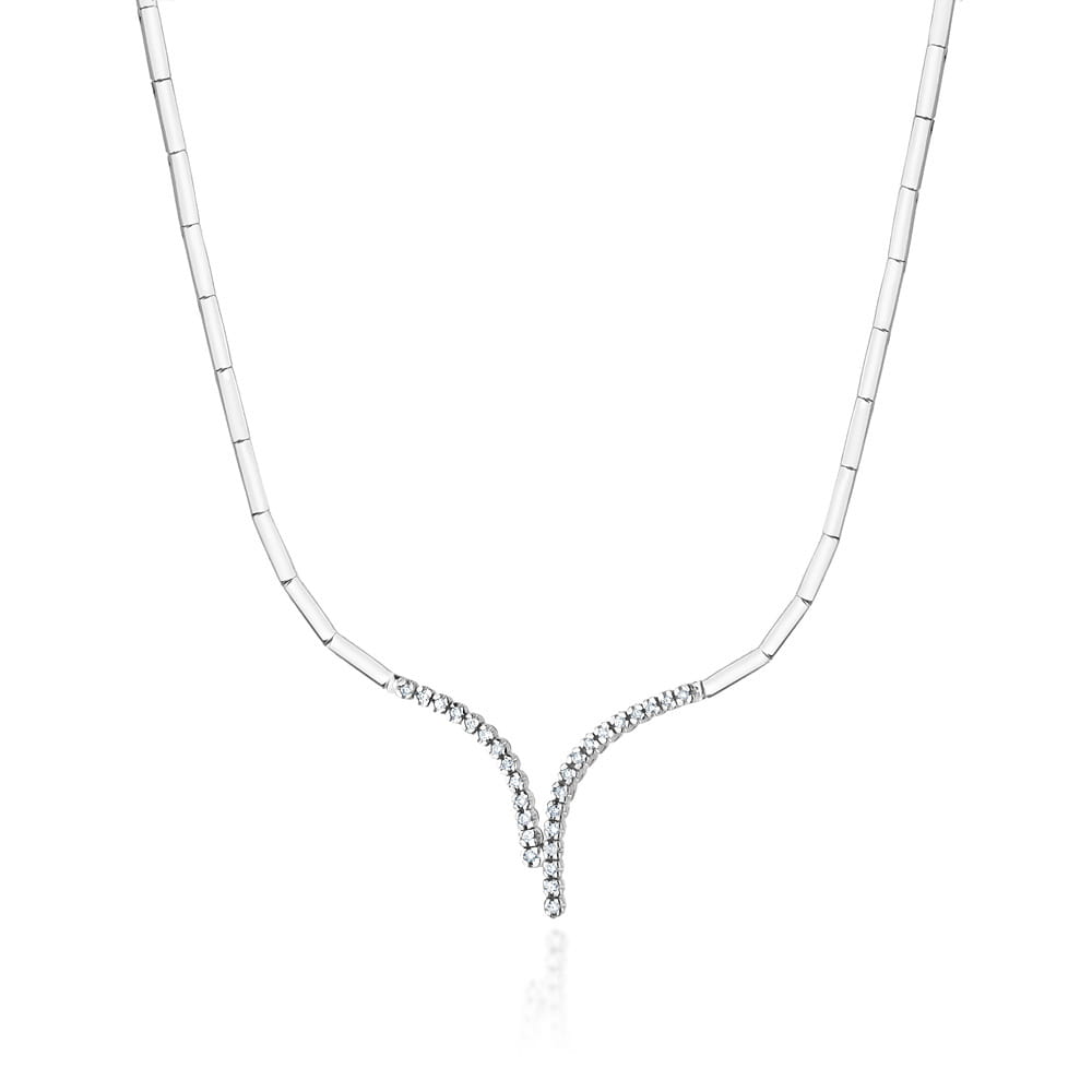 Naszyjnik N08368 z diamentami białe złoto Jubiler Kraków BigDIAMOND