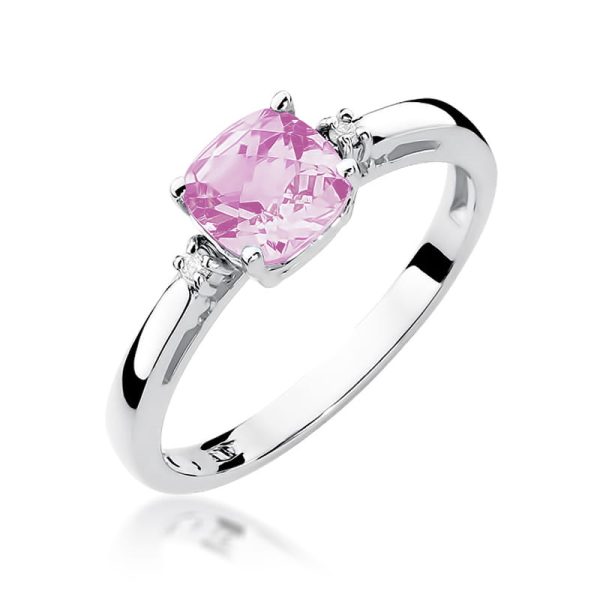 Pierścionek W003 Różowy Topaz 1