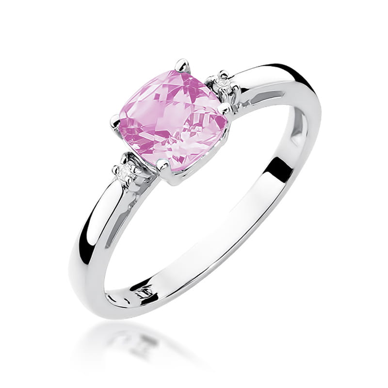 Pierścionek W003 Różowy Topaz 1
