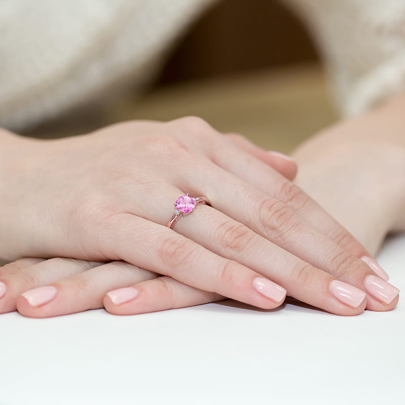 Pierścionek Różowy Topaz 1,10ct różowe złoto — zdjęcie dodatkowe 3