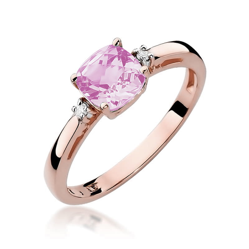 Pierścionek W003 Różowy Topaz 1