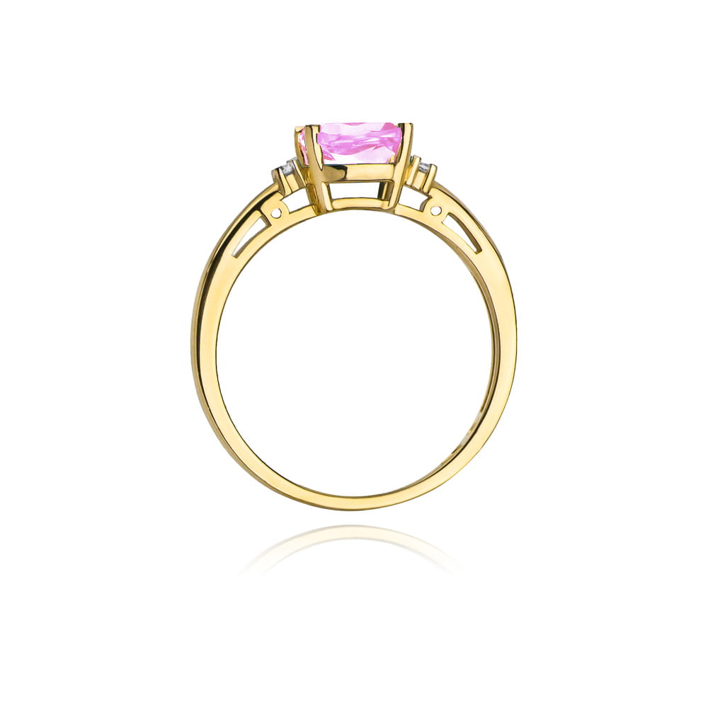Pierścionek Różowy Topaz 1,10ct żółte złoto — zdjęcie dodatkowe 2
