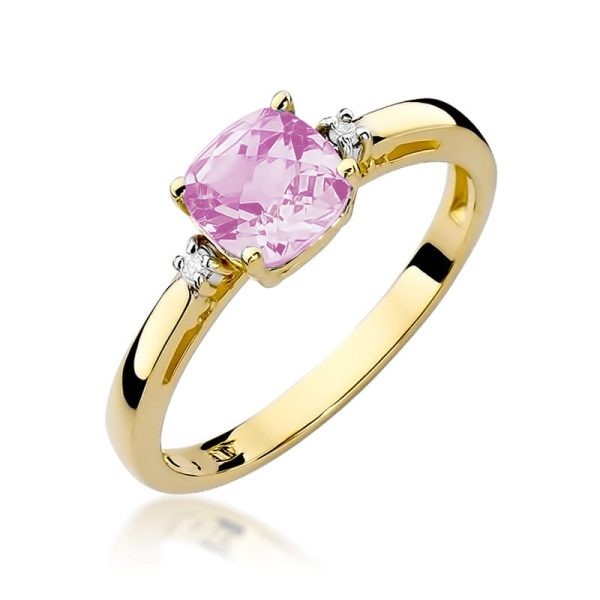 Pierścionek W003 Różowy Topaz 1