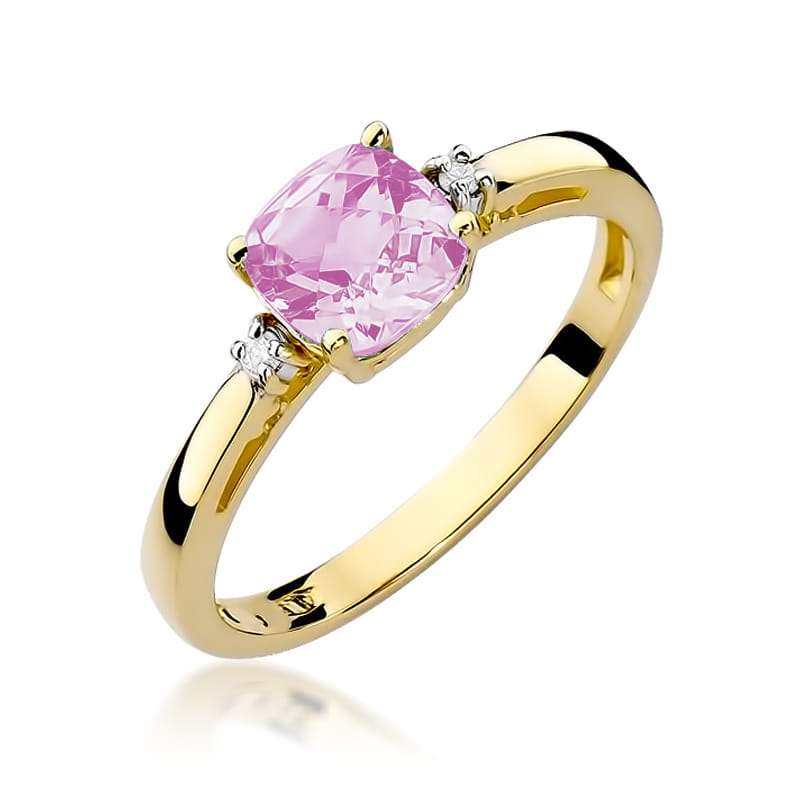 Pierścionek W003 Różowy Topaz 1