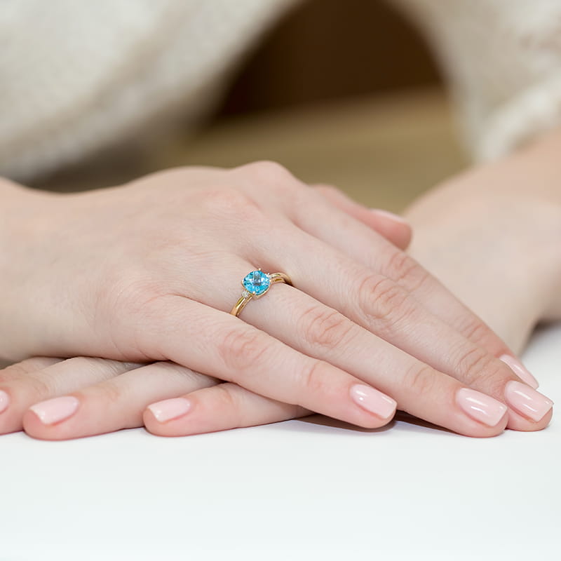 Pierścionek Topaz 1,10ct żółte złoto — zdjęcie dodatkowe 3
