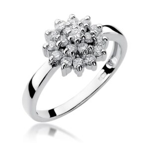 Pierścionek W004 z diamentami białe złoto Jubiler Kraków BigDIAMOND