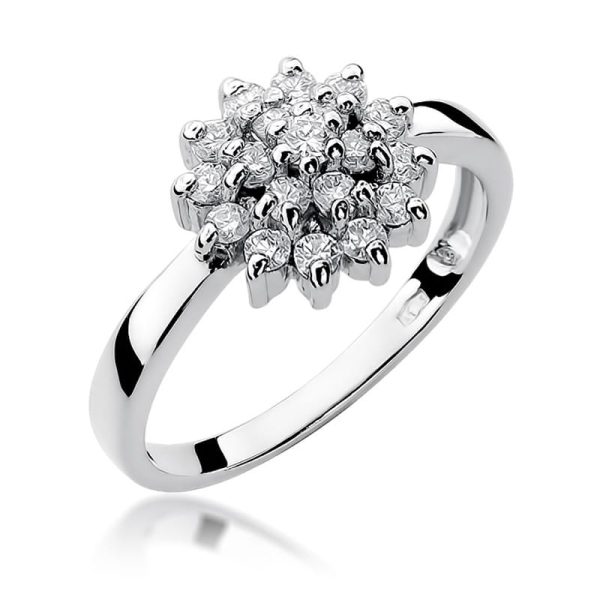 Pierścionek W004 z diamentami białe złoto Jubiler Kraków BigDIAMOND