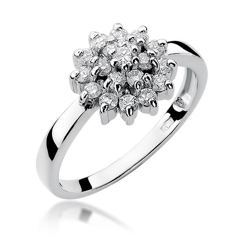 Pierścionek W004 z diamentami białe złoto Jubiler Kraków BigDIAMOND