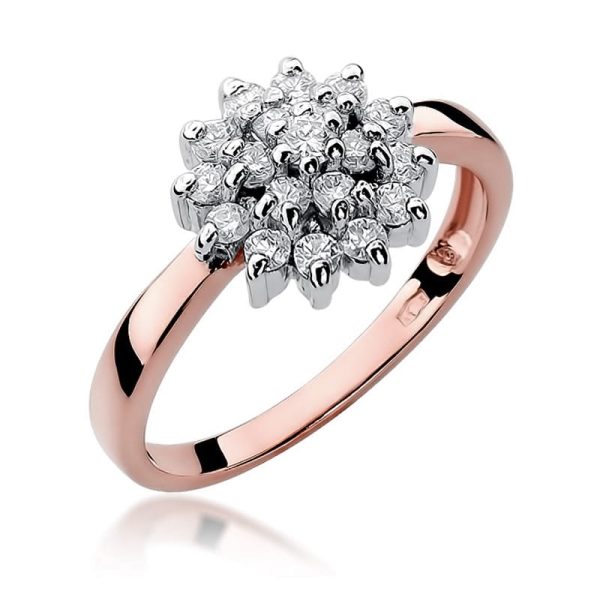 Pierścionek W004 z diamentami różowe złoto Jubiler Kraków BigDIAMOND