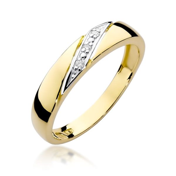 Pierścionek W0118 z diamentami żółte złoto Jubiler Kraków BigDIAMOND